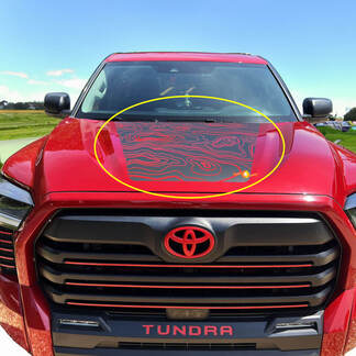 Decalcomania mappa topografica cofano per Toyota Tundra 3rd 2021 - up Sticker Graphics SupDec Design One Color
