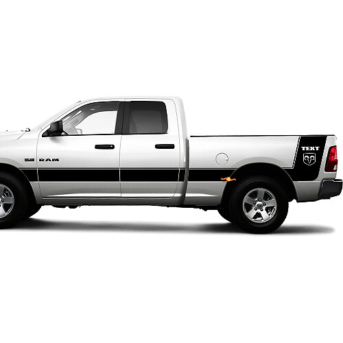 Adesivo Vinile Laterale Personalizzato con Logo Hemi per Dodge Ram 1500