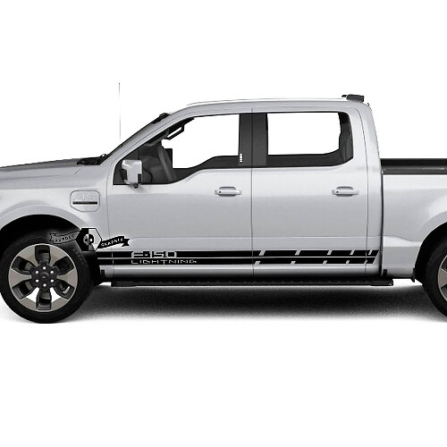 Coppia Ford F-150 Lightning 2022 2023 Rocker Panel Lines Stripes Corpo Decalcomanie Adesivi laterali Grafica Vinile
