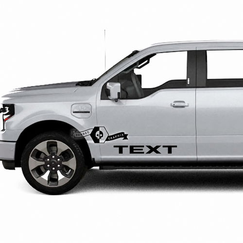 TEXT Block Door Lettering Pair Portiera Adesivo in vinile per Ford F-150 Lightning