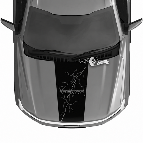 TEXT Thin Outline Bolt Blackout Cofano Adesivo in vinile per Ford F-150 Lightning 2022-2023