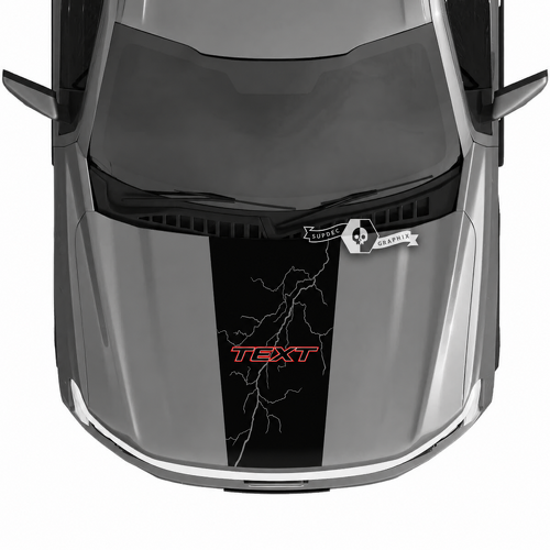 TEXT Red Outline Bolt Blackout Cofano Adesivo in vinile per Ford F-150 Lightning 2022-2023