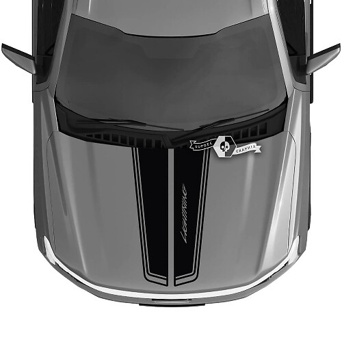 Cappuccio Ford F-150 Lightning 2022 2023 Blackout Lightning Trim Dual Decalcomanie Adesivi Grafica Vinile
