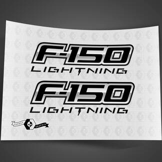 Coppia Ford F-150 Lightning 2022 2023 porte Logo decalcomanie adesivi laterali grafica vinile Supdec Design
