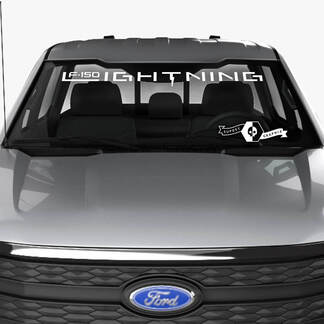 Decalcomania per parabrezza per Ford F-150 Lightning 2022 2023 Adesivo per topper per finestra con banner Lightning
