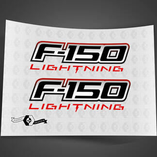 Coppia Ford F-150 Lightning 2022 2023 porte Logo decalcomanie adesivi grafica vinile Supdec Design
