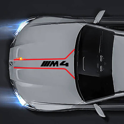 BMW M4 G82 G83 Linea cappuccio M Performance Adesivo in vinile con logo M4
