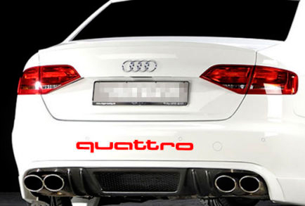 Adesivo Vinilico per Paraurti Posteriore Quattro per Auto Audi