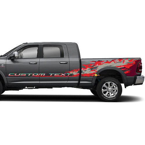 Kit Adesivi Laterali in Vinile Stile Splash Testo Personalizzato per Dodge Ram