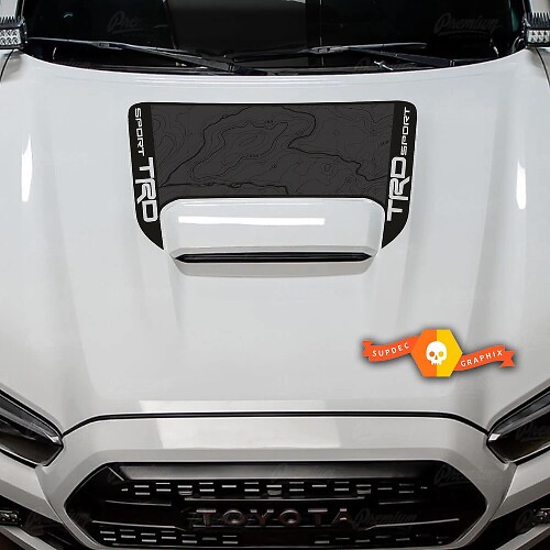 Adesivo Vinile con Mappa Topografica TRD Sport per Cofano Toyota Tacoma 2016-2024