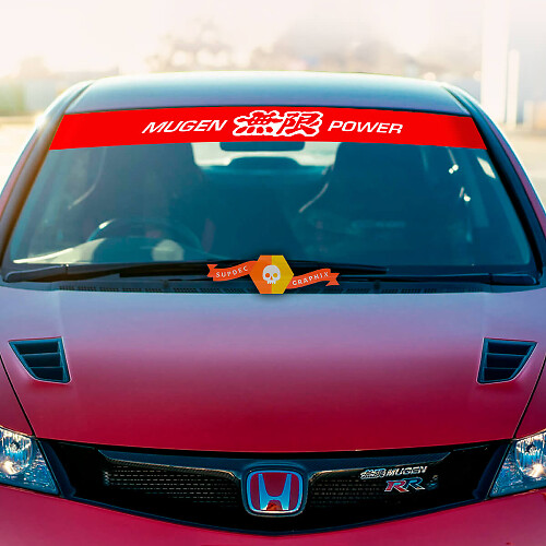 Adesivo decalcomania in vinile per banner per parabrezza Honda Mugen Power Motorsports Qualsiasi combinazione di colori
