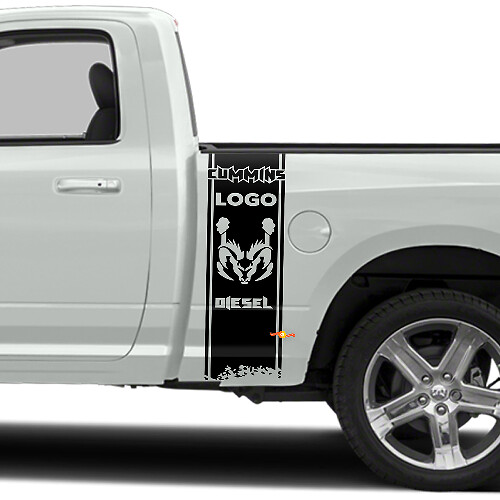 Kit Adesivi Strisce Diesel Cummins Hemi per Fiancata Cassone per Camion Dodge
