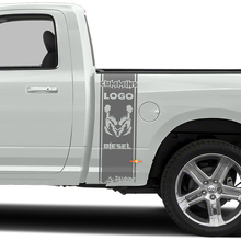 Kit Adesivi Strisce Diesel Cummins Hemi per Fiancata Cassone per Camion Dodge_2