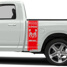 Kit Adesivi Strisce Diesel Cummins Hemi per Fiancata Cassone per Camion Dodge_3