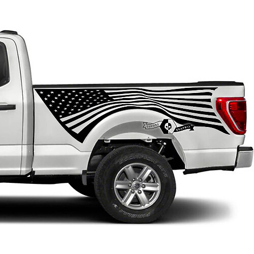 Kit di decalcomanie in vinile con bandiera USA per fiancata cabina camion Musclecar XLT