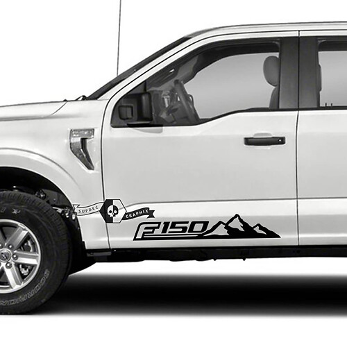 Coppia Ford F-150 Lightning 2022 2023 porte Logo decalcomanie adesivi laterali grafica vinile Supdec Design
