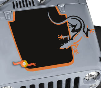 Cofano Jeep RUBICON Wrangler Gecko lucertola decalcomania in vinile adesivo grafica 2 colori
