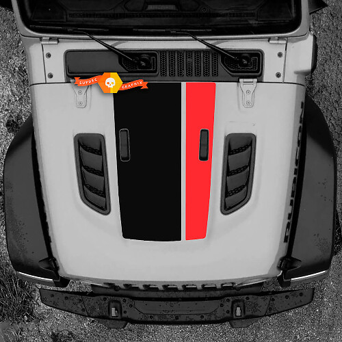 Adesivo in Vinile con Doppie Strisce sul Cofano per Jeep Wrangler Rubicon