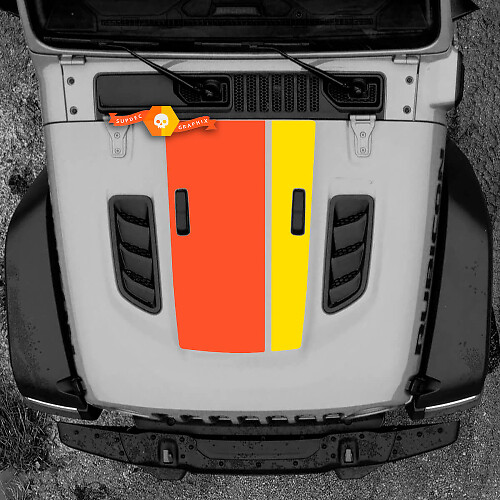 Adesivo in vinile con strisce a doppia larghezza per cofano per Jeep Wrangler