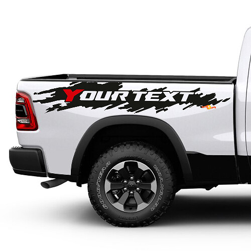 Kit adesivi in vinile effetto invecchiato personalizzato per lato posteriore Dodge Ram