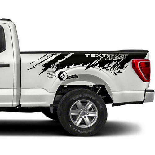 Coppia adesivi per decalcomanie laterali con grafica fango letto Musclecar truck XLT
