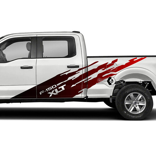 Coppia Ford F-150 XLT 2023 Porte laterali Logo Splash Fango Grafica sfumata Adesivi per decalcomanie laterali
