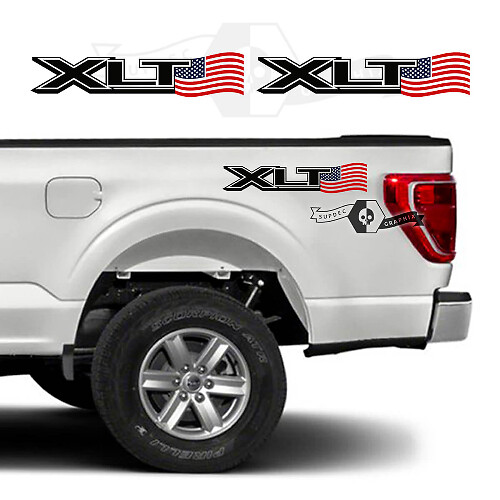 Adesivi laterali in vinile con bandiera USA XLT per Musclecar F-150 2023