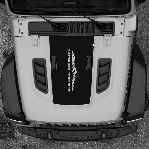 Cofano Jeep RUBICON Wrangler JL Vinile Montagne 2018 + Up Banner Decalcomania Grafica
