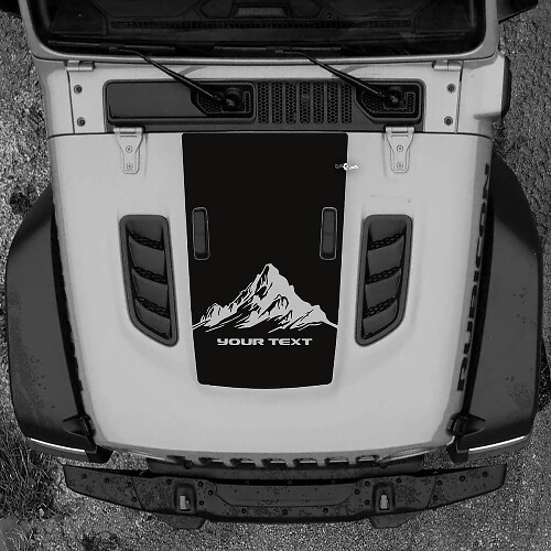 Cofano Jeep RUBICON Wrangler JL Vinile Montagne 2018 + Up Decal Grafica adesiva
