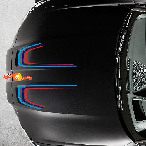 Adesivi in Vinile con Strisce Curvate Stile M per Cofano per BMW M3 M4 G80 G82 G83