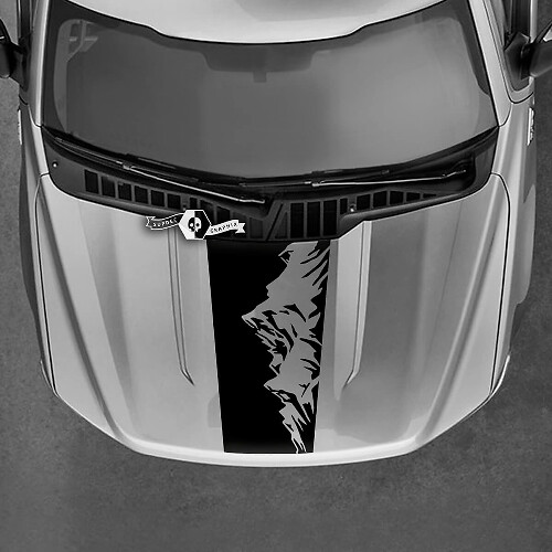 Adesivi Grafiche Cofano Montagne 2 per Musclecar Maverick