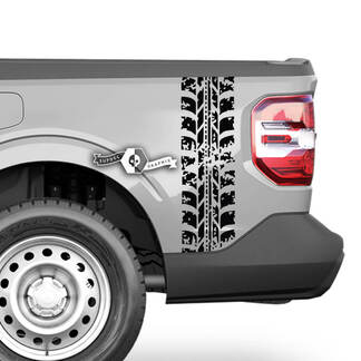 Coppia adesivi per decalcomanie laterali grafiche per tracce di pneumatici per letto Ford F-150 XLT
