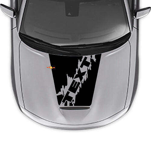 Adesivo in Vinile Personalizzato Blackout per Cofano Dodge Charger 2015-2024