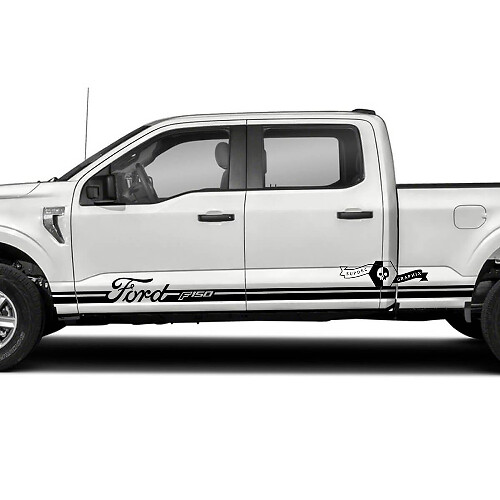 Coppia adesivi per decalcomanie laterali con grafica logo Ford F-150 XLT
