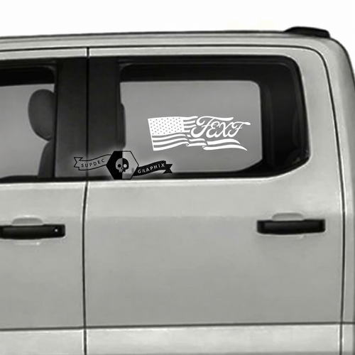 Coppia di adesivi per decalcomanie laterali con logo per finestra con logo Musclecar USA bandiera laterale
