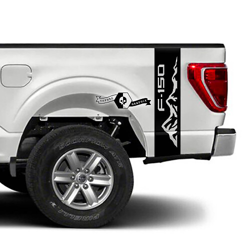 Coppia adesivi per decalcomanie laterali grafiche Ford F-150 XLT Bed Mountains Stripe F-150
