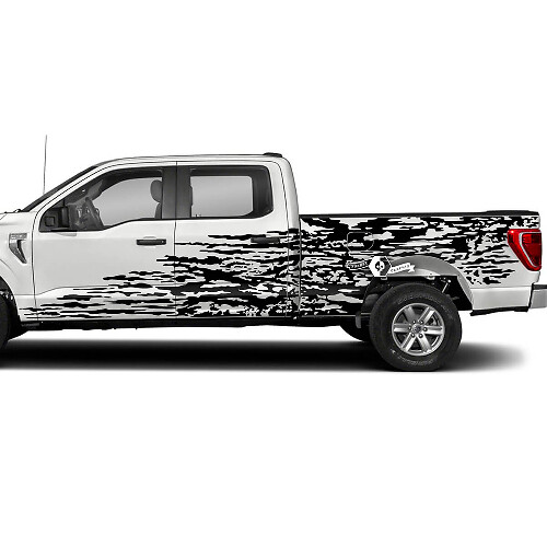 Coppia adesivi per decalcomanie laterali con grafica Splash Mud per porte laterali Ford F-150 XLT
