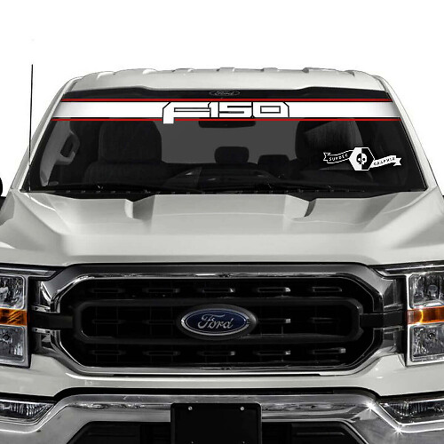 Adesivi in vinile striscia para-brise logo F150 per camion Musclecar