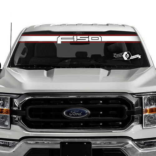 Ford F-150 Logo Finestra Parabrezza Trim Grafica Decalcomanie Adesivi 2 Colori

