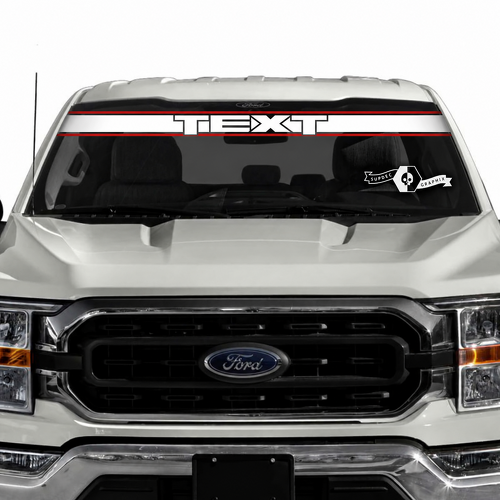 TEXT Red Edge Windshield Band Parabrezza Adesivo in vinile per Ford F-150