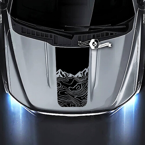 Ford F-150 XL XLT STX LARIAT Cappuccio Mappa topografica Montagne Grafica Decalcomanie laterali Adesivi
