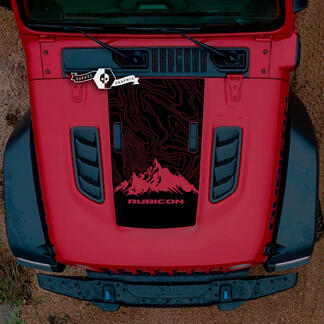 Cofano Jeep RUBICON Montagne Wrangler JL Vinile Banner Decalcomania Grafica
