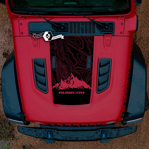 Cofano Jeep RUBICON Montagne Wrangler JL Vinile Banner Decalcomania Grafica
