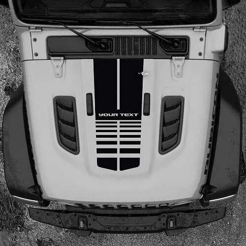 Cofano Jeep RUBICON Wrangler JL Vinile Banner Logo Linee Decalcomania Grafica adesiva
