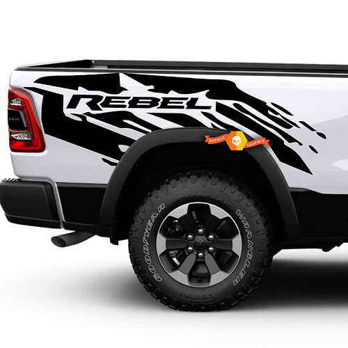 Coppia Dodge Ram 1500 Rebel Splash Mud Vinile Adesivo laterale Decal Truck Vehicle Graphic Pickup
