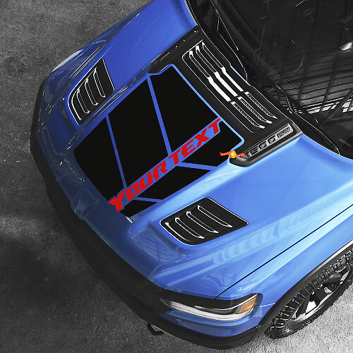 Adesivo in Vinile con Testo Personalizzato Stile Rebel per Cofano Dodge Ram 1500 Rebel