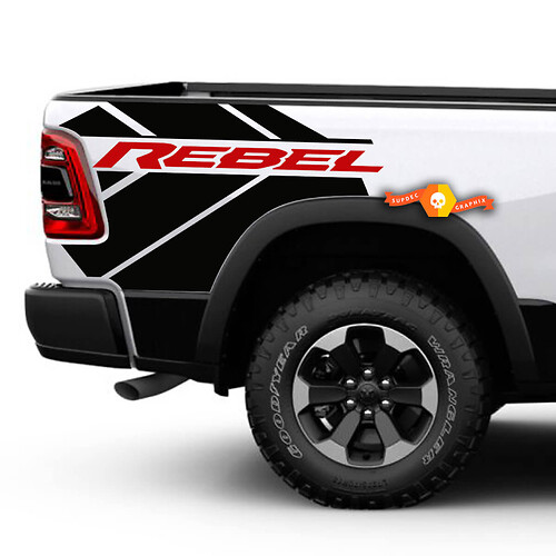 Coppia Dodge Ram 1500 Rebel Splash Adesivo laterale in vinile Decal Truck Vehicle Graphic Pickup 2 colori
