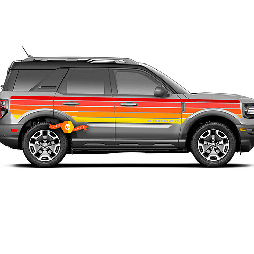 Abbinamento della porta laterale Strisce Stripes Decals in vinile per Ford Bronco
