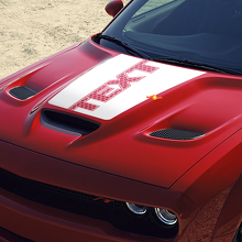Adesivo Vinile Personalizzato per Cofano Stile Nido d'Ape per Dodge Challenger_2