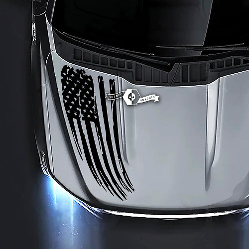 Ford F-150 XL XLT STX LARIAT cofano distrutto bandiera USA grafica laterale decalcomanie adesivi
